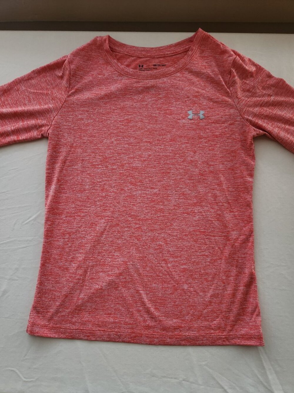 Under Armour Tech Long Sleeve Top XS Orange Running Shirt - Picture 3 of 9